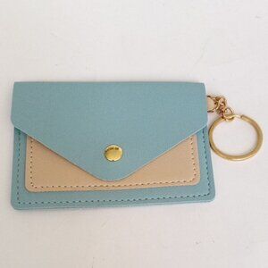 Unbranded Blue Cream Keychain Coin Purse NWOT